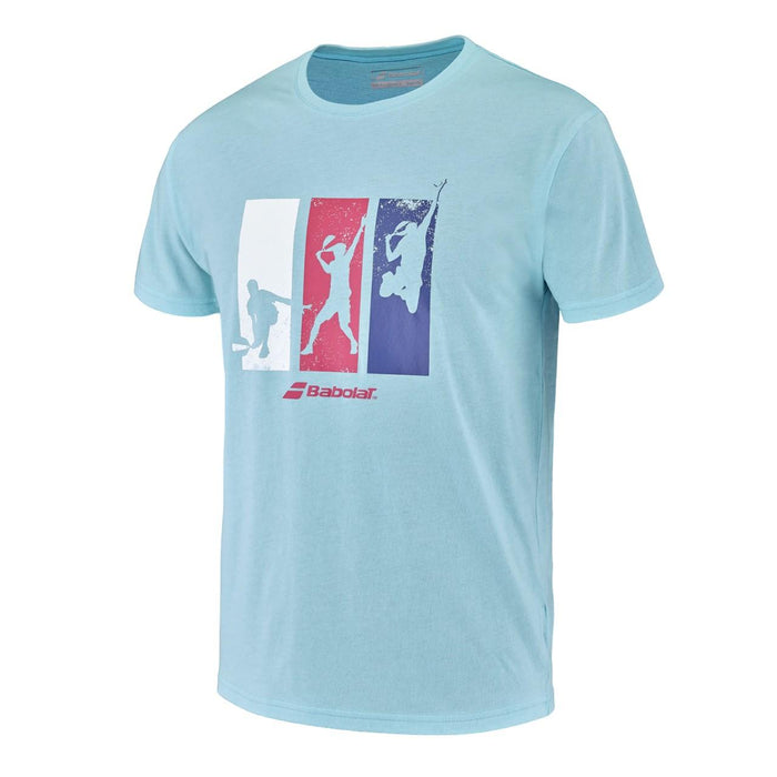 Babolat Padel T-Shirt Masculino Padel_Cotton_Tee Angel_Blue_Hthr