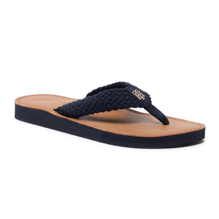 Tommy Hilfiger Zapatillas Femenino Th_Leather_Footbed_Beach_Sand Desert_Sky