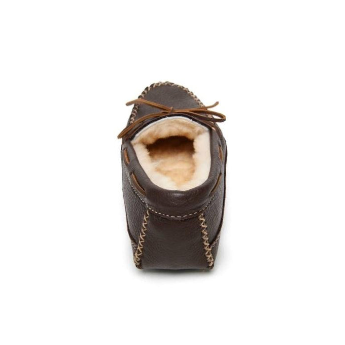 Minnetonka Masculino Sheepskin_Moose_Slipper Chocolate