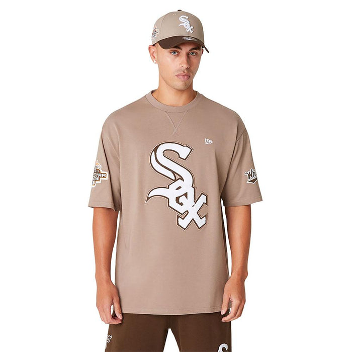 New_Era Remeras MLB Chicago_White_Sox Wold_Series_Patch Oversized Pastel_Brown