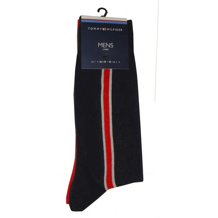 Tommy Hilfiger Th Masculino Vertical Sock 2P Black