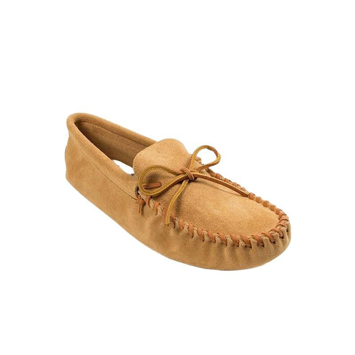 Minnetonka Masculino Leather_Laced_Softsole Tan