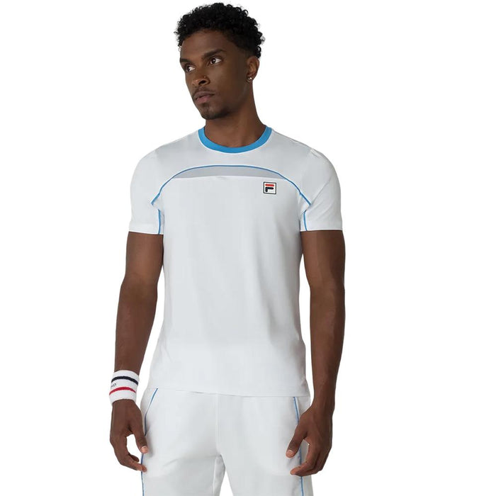 Fila Remeras Masculino Training Backspin_Short_Sleeve White/Light_Gray/Blue