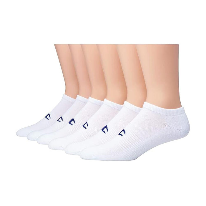 038257132274-CH683 Champion Medias Femenino No_Show 6_Pairs White