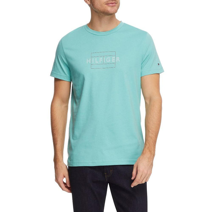 Tommy Hilfiger T-Shirt Masculino Linear_Flag_Tee Bryant_Green