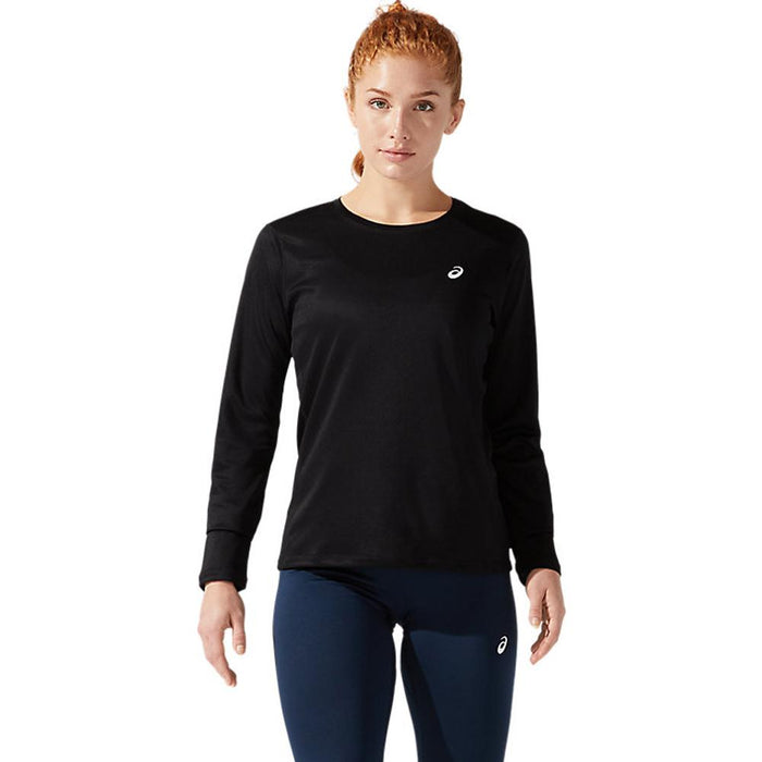 Asics Remeras_mangas_largas Femenino Running Silver_Ls_Top Performance_Black