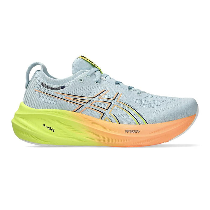 Asics Deportivos Femenino Running Gel_Nimbus_26_Paris Cool_Grey/Safety_Yellow