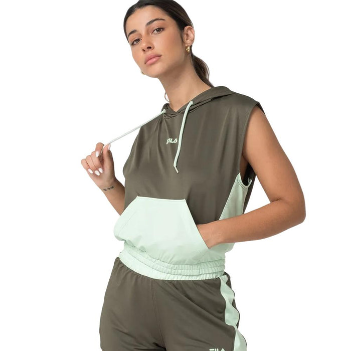 Fila Chalecos Femenino Running Vest_Block_Sports Olive_Green/Light Pastel_Green