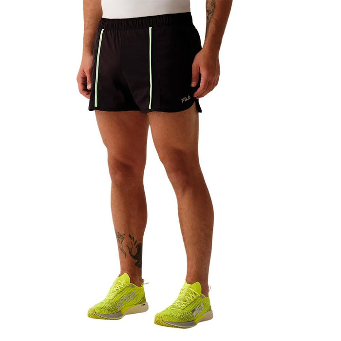 Fila Shorts Masculino Running Run_Racer Black/Green_Fluor_Light