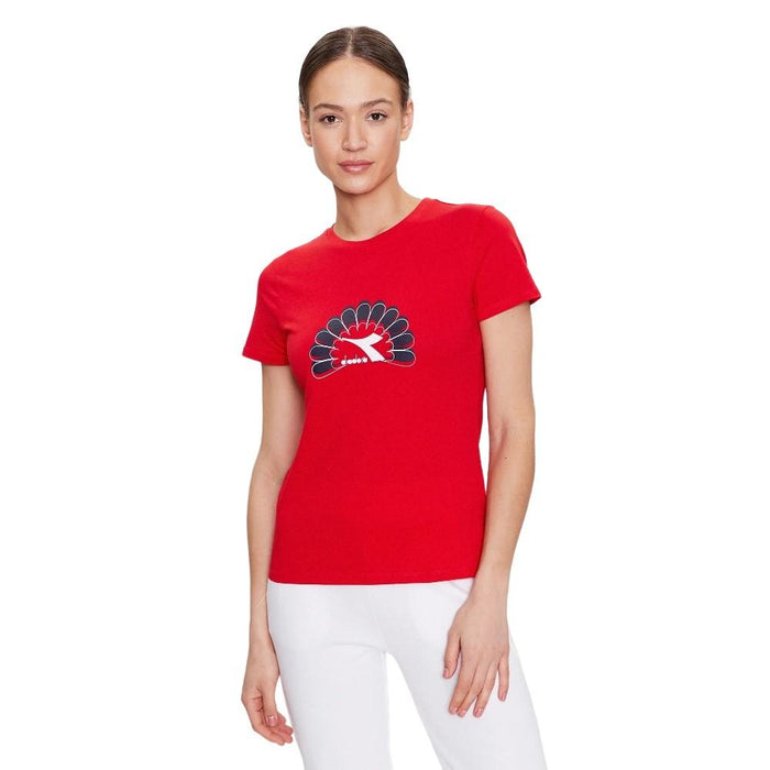 Diadora T-Shirt Femenino T-Shirt _SS_G_Graphic Carmine_Red