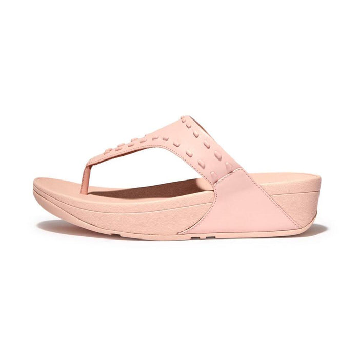 FitFlop Sandalias Femenino Lulu_Rubber-Stud_Leather_Toe-Post_Sandals Pink_Salt