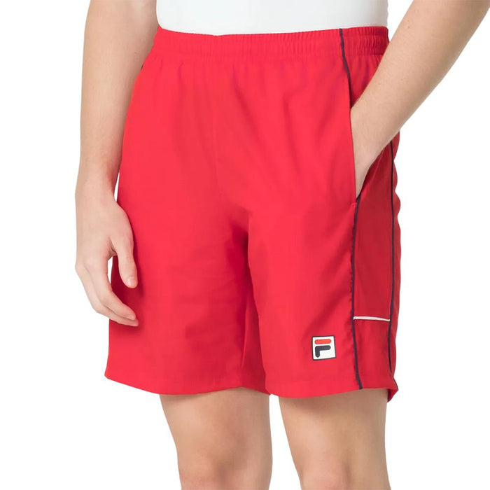 Fila Bermudas Masculino Tennis Line Red_Chilli/Navy/White