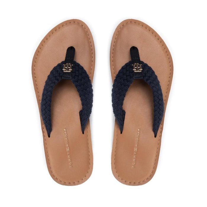 Tommy Hilfiger Zapatillas Femenino Th_Leather_Footbed_Beach_Sand Desert_Sky