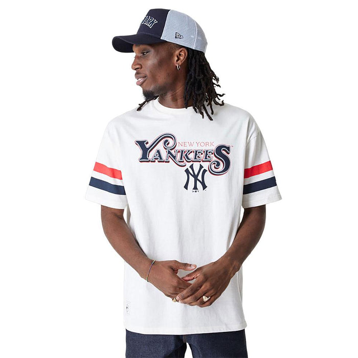 New_Era Remeras MLB New_York_Yankees Retro_Graphic Oversized Open_White