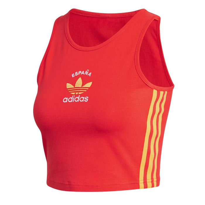 Adidas Camisillas Femenino 3-S_Crop_Tank Red