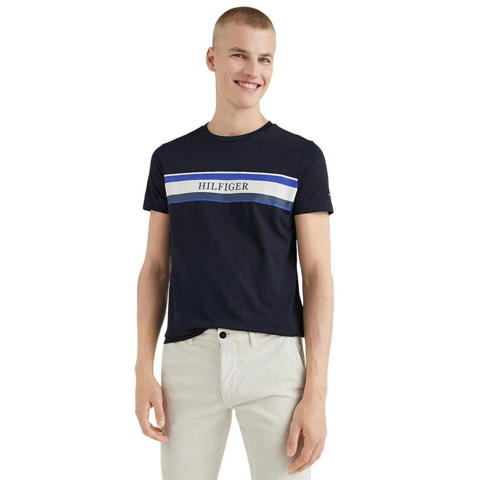 Tommy Hilfiger Remera Masculino CHEST HILFIGER STRIPE TEE DESERT SKY