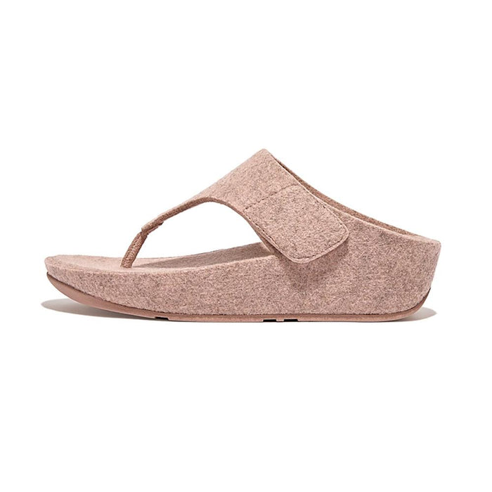 FitFlop Sandalias Femenino Shuv_E01_Adjustable_Felt_Toe-Post_Sandals Beige