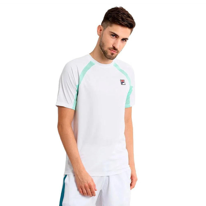 Fila Remera Masculino Baseline Blanco/Verde_Petroleo/Menta_Verde