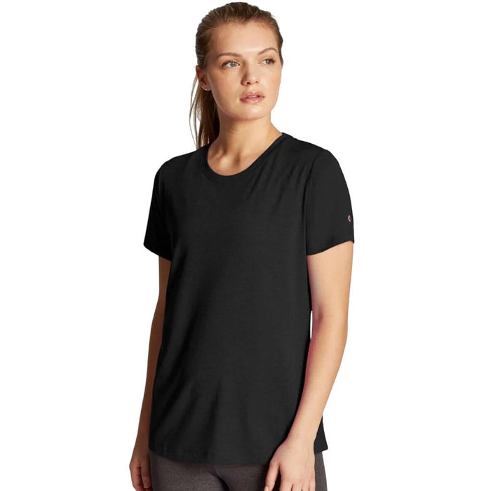 7963-001 Champion T-Shirt Femenino Double_Dry_Heather_Tee Black