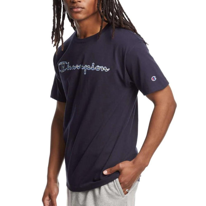 Champion T-Shirt Masculino Adult_Men_Short_Slv_Jsy_T Navy