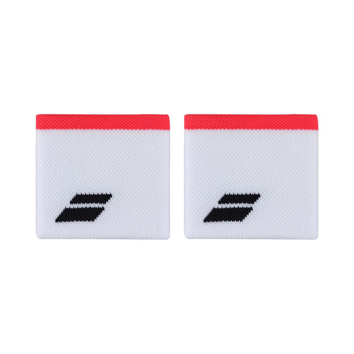 Babolat Muñequeras Unisex Tenis Logo_Wristband White/Strike_Red