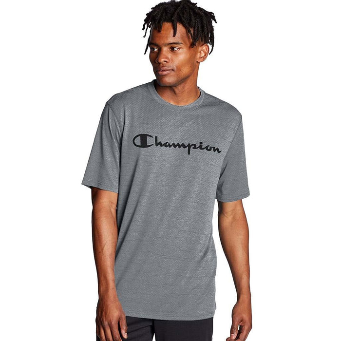 Champion T-Shirt Masculino Double_Dry_Graphic_Tee Concrete_Heather