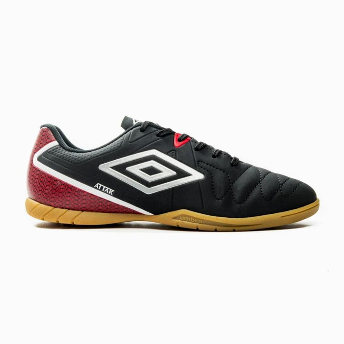 Umbro Futbol_Indoor Masculino Attak_Eternal Negro/Plata/Rojo