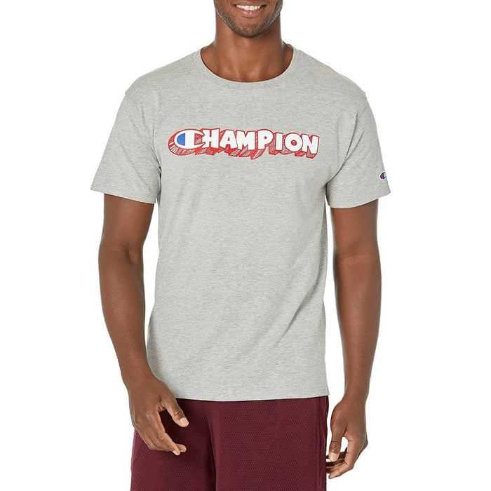 Champion T-Shirt Masculino Classic_Graphic_Tee Oxford_Gray