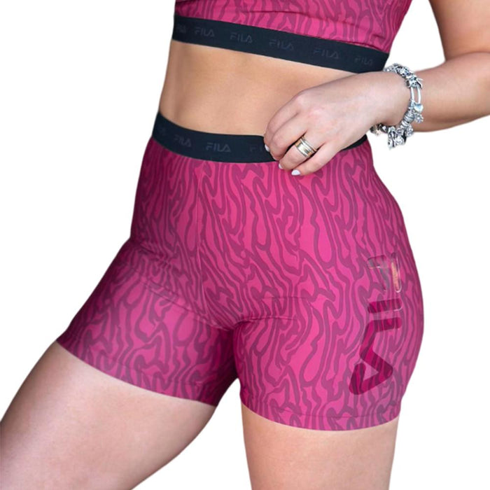 Fila Shorts Femenino Training Shorts_Train_Elastic_IV Wine/Printed