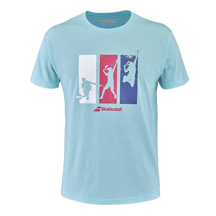 Babolat Padel T-Shirt Masculino Padel_Cotton_Tee Angel_Blue_Hthr