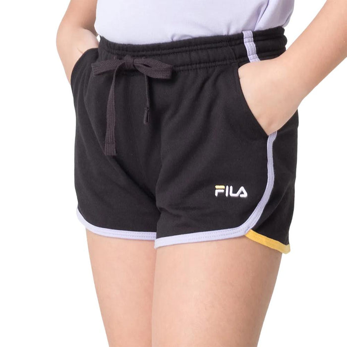 Fila Shorts Ninhos Moda Acqua Black/Pastel_Lilacs/Light_AmberYellow