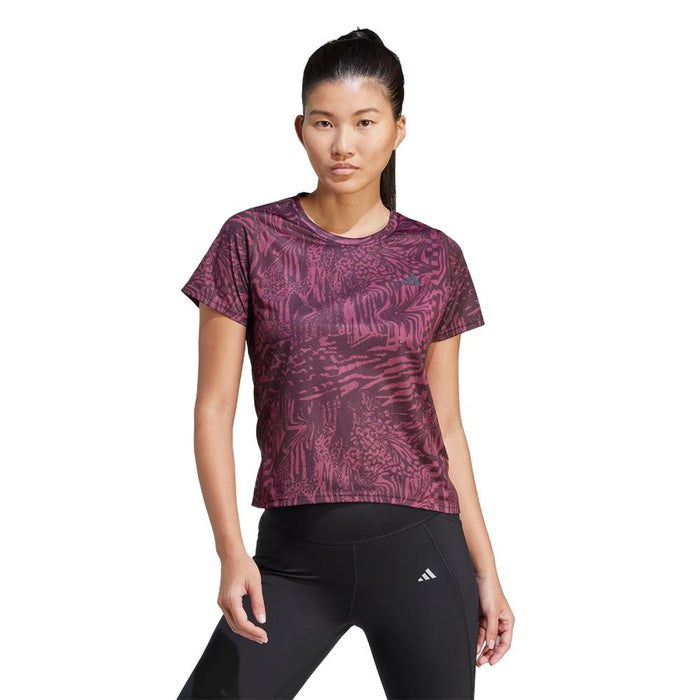 Adidas Remeras Femenino Ri_3B_Aop_Tee Bordo