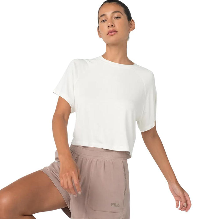 Fila Remeras Femenino Running Blouse_Cropped_Mindfull Off_White