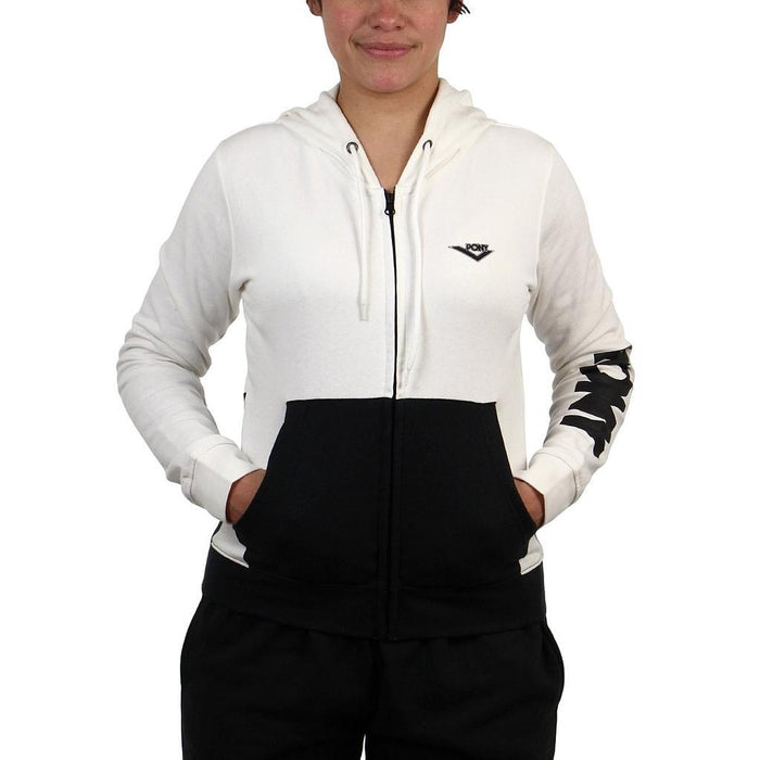 FP2205-3-1-Pony Jacket_Hodded_with_Zip Femenino FP2205 White/Black