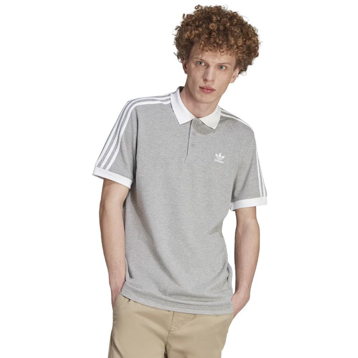 Adidas Polos Masculino 3-Stripe_Polo Gris