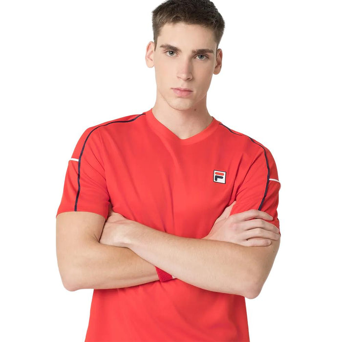 Fila Remeras Masculino Tennis Line Red_Chilli/Navy/White