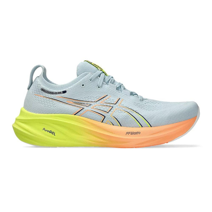 Asics Deportivos Masculino Running Gel_Nimbus_26_Paris Cool_Grey/Safety_Yellow