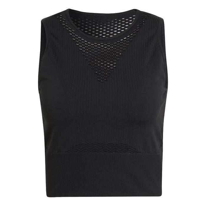 Adidas Remeras Femenino Aeroknit_Crop Black