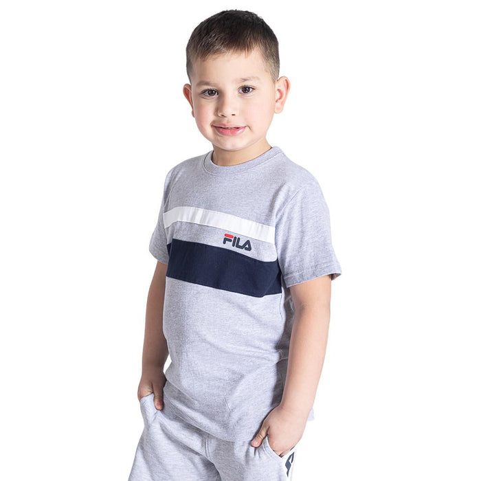 Fila Remeras Ninhos Fence_T_Shirts Light_Grey_Marl/Fila_Navy/White