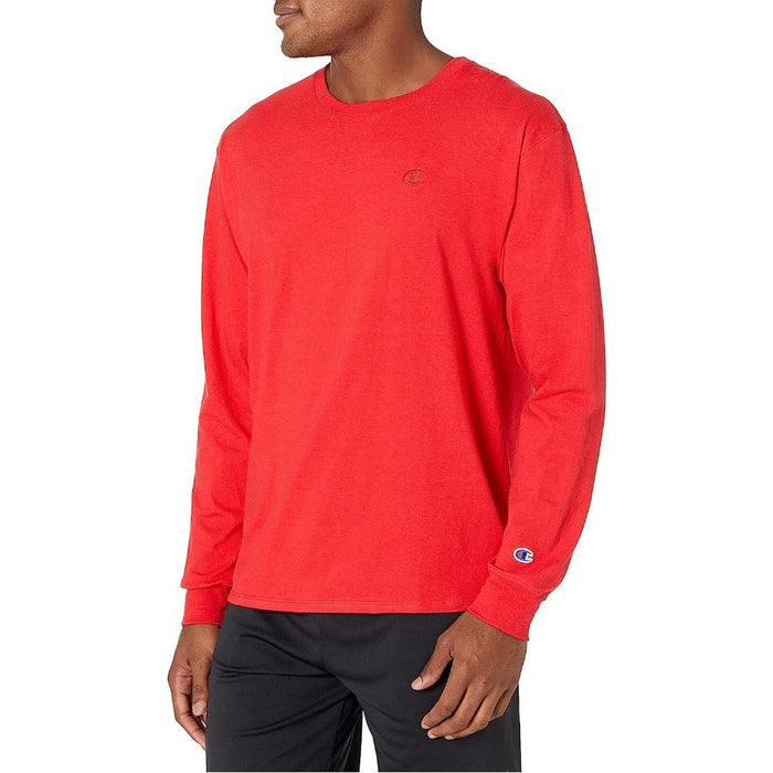 Champion Remeras Masculino CLASSIC JERSEY LONG SLEEVE TEE SCARLET